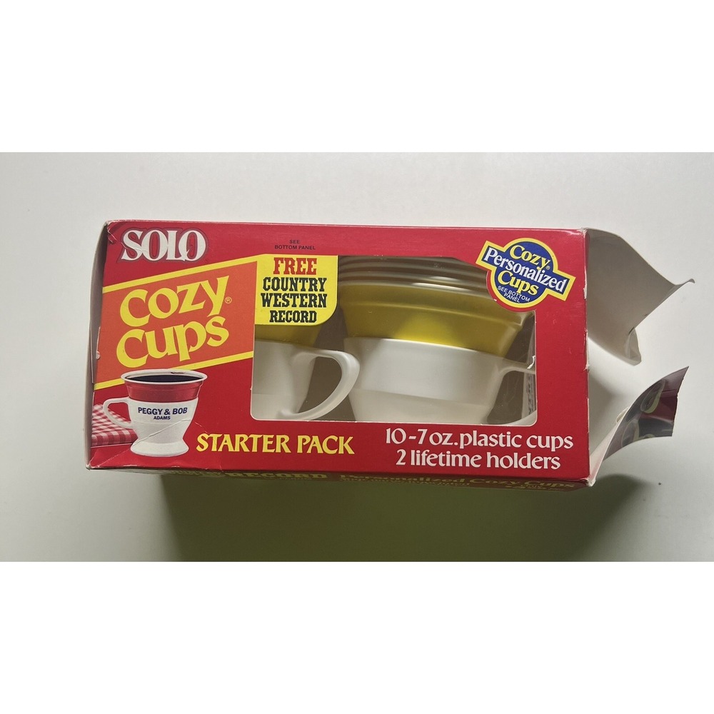 Vintage 1970s Yellow SOLO COZY CUPS Coffee Cups Unopened Plastic - Starter Pack